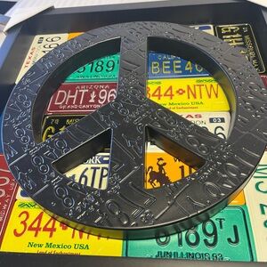 Mini Number Plates Peace Sign Wall decor Man Cave Garage Decor